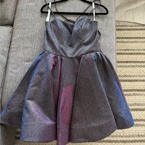 HOMECOMING-HOCO-DANCE SPARKLY PURPLE-RED-BLUE DRESS (size 8)
